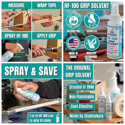 HF - Premium Grip Solvent Regripping Clubs And Grip Repair - Shake And Spray Grip Solution -, Non - Flammable, And Odorless Grip Solvent