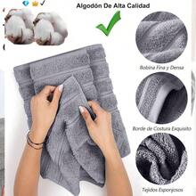 4 Pcs XL Toallas de Bao para Cuerpo 140CM - Juego Toallas de Bao Algodn de 600 gsm, Suave Toalla, Fuerte Absorcin Agua y Secado Rpido, Blanco 70x 140 - 4Pcs Grande Toallas Gris - Ver 1