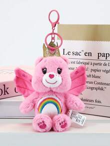 Care Bears 15cm Butterfly Wings Plush Keychain Squeaky BB Sound Cartoon Bear Bag Charm Stuffed Pendant Backpack Decor For Fans - Pink - View 3