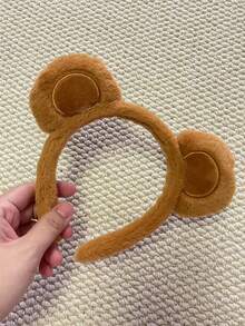 Diademas con diseño de animales de dibujos animados, aro para el cabello con orejas de oso de peluche, orejas de ratón de peluche para lavarse la cara, accesorio de disfraz