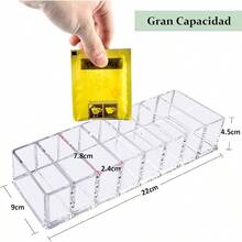 Caja para T con 8 Compartimentos con Tapa Abatible, Organizador de Te para Infusiones, Bolsas de T, Sobres de Caf y Azcar, Porta Te de Acrilico para Nevera, Armario, Despensa, Encimeras de Cocina - sin tapa - Ver 7