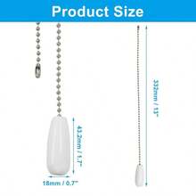 4Pcs Ceiling Fan Pull Chain Extender 12Inch Fan Pull Chain Decorative, Wooden Beaded Ball Chains Ceiling Fan Lamp DecorationWhite - 4 + White - View 5