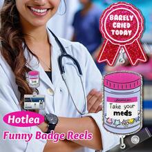 12 PCS Funny Badge Reels Bulk Cute Nurse Badge Holders Retractable Id Clip Colorful Nursing Medical Asssitants RN LPN CNA Buddy Accessories For Work - 趣味徽章捲軸散裝 - 查看 5
