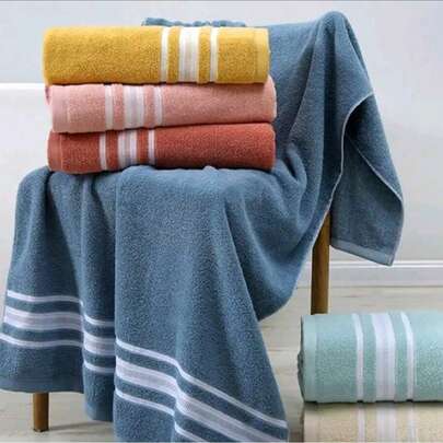 Toalla línea de 70 x 140 cm super gruesa secado rápido ideal spa viaje baño facial absorbente algodón calidad hotel uso diario resistente versátil colores variados