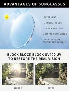 1pc Unisex Square Large Frame High-Quality Stylish Glasses, Suitable Driving, Casual, Holiday Travel, Party And Daily Use CHW9 - sss龜殼框紫色錠劑 - 查看 4
