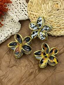 1 Stück/3 Stücke/6 Stücke Leoparden-Muster Bohemian ABS Kunststoff Haarklammern, schick für Strand, Reise, Party, Urlaub, Schulanfang, elegante Haarzubehör, elegante Haarklammern, Winterhaarklammer