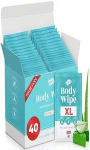 Body Wipes XL Shower Wipes Body Wipe For Adults Bathing, Traveling, Camping, Gym, Car, Elderly, Bedridden - Disposable Washcloths For Adults No Rinse 1 Box, 5 Pack (50 Ct) - ColorA - 查看 1