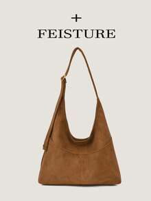 1pc Suede Underarm Bag Women's One Shoulder Messenger Bag (With Small Bag), Suitable For Girls, Ladies, College Students, Young Professionals, Great For Work, Business, Commuting, School - Brown - View 12