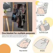 ZLIENSZUS Stray-k-ids Flanell-Decke - Weich und warm, ganzjährig bedrucktes Design mit Musiknoten, Schmetterlingen & Sternen, gemischte Farben für Bett, Sofa, Camping - Perfektes Geschenk für Wohnkultur, Sofadecke, fantasievolles Design, weiche Textur, Bettdecke, gemütliches Material, gemütliches Wohnen