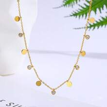 11/15 精致项链系列，精美锆石钻石金项链，轻盈奢华日常佩戴项链 - 彩色 - 查看 8