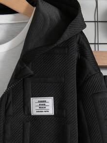 2 pièces/Set Veste à capuche zippée et pantalon de couleur unie décontractés pour garçons, printemps/automne