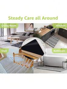 12pcs Carpet Anti-Slip Grips - Reusable Double-Sided Carpet Tape, Carpet Pad Gripper Keeps Corners Flat, Suitable For Hardwood Floors And Tiles - Multicolor - View 7