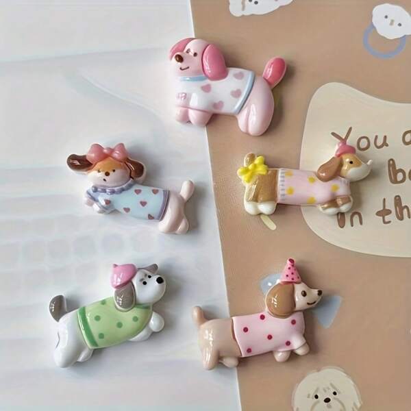 5pcs/8pcs Puppy Refrigerator Magnets - Soft Magnetic Decorations For Office, Kitchen And Storage Cabinets | Creative Home Decor And Holiday Gifts, Valentine's Day, Halloween, Christmas, Fridge Dog Magnets, Autumn Fridge Magnets, Positive Energy Fridge Magnets For Kids, Animal Fridge Magnets