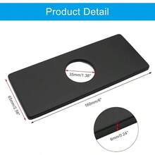 6 Hole Cover Deck Plate, Matte Black Escutcheon Plate Stainless Steel Bathroom Faucet Plate Rectangle Faucet Cover Plate 1 Or 3 Hole Bathroom Vanity Sink Faucet - 最初的 - 查看 2