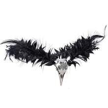 MOSTORY Gothic Black Feather Crown - Witch Headpiece Elf Raven Headband Fairy Circle For Witch Outfit Renfaire Halloween Cosplay Dark Wedding Renaissance Costume Women{"Color_name":"Black-Feather"} - 黑羽 - 查看 1