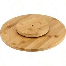 360° Bamboo Rotating Board Snack Plate Cold Cuts Appetizers - 摩卡棕 - 查看 4