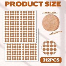 312 Pcs Brown Felt Cabinet Door Pads, Cabinet Door Bumpers 38 Diameter Self Adhesive Felt Bumper Furniture Kitchen Doors Floor Drawers Cupboards - Initial - View 2