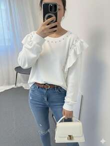 Women Sweatshirts - 白色 - 查看 3