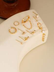 10pcs Sparkling Cubic Zirconia Multi-Layer Cartilage Earring Set, Captivating Party Highlight For Women