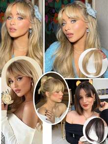 1 Piece Women's Synthetic Bangs Wig, Natural Octagonal Bangs, 8 Inches, Multiple Colors Available, Natural And Fluffy For Daily Wear, Suitable For Women, Parties And Daily Use, Women's Hair Accessories, Hair Clips. ,Hair Styling Tools - Nhiều màu - Xem 10