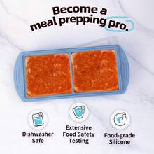 Silicone Freezer Molds Set With 2 Tbsp, 12, 1, And 2 Cup Silicone Freezer Trays With Lids - Meal Prep And Kitchen Essentials Bundle Blue 4 Pack - 藍色4件裝 - 查看 3