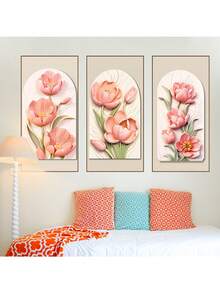 Pegatinas decorativas florales de color rosa cremoso - Pegatinas de PVC removibles y autoadhesivas, fáciles de desprender, para decoración del hogar, hacer que tu vida se renueve, decoración de fiestas, regalos de cumpleaños y graduación