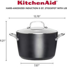 Hard Anodized Induction Nonstick Stock Pot Stockpot With Lid 8 Quart Matte Black - MatteBlack - View 2