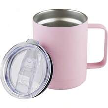 Termo De Acero Inoxidable 14 Oz (414ML) Térmico, Doble Capa, 10 Horas de Duración, Taza Para Café, Bebidas Frías y Calientes (Azul Celeste) - rosa - Ver 2