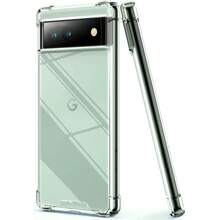 KIOMY Case For Google Pixel 6a Shockproof Bumper Protective Cover Hybrid Design Hard PC Back + Flexible TPU Raised Bezel Slim Fit With Airbags Corners Crystal Clear - Pha lê trong suốt - Xem 1