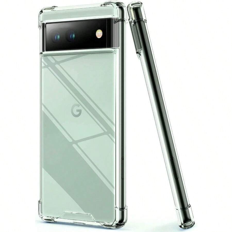 KIOMY Case For Google Pixel 6a Shockproof Bumper Protective Cover Hybrid Design Hard PC Back + Flexible TPU Raised Bezel Slim Fit With Airbags Corners Crystal Clear - Pha lê trong suốt - Xem 1