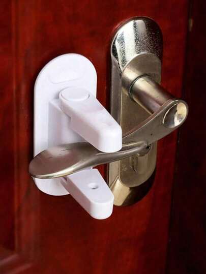 1 Piece Of Anti-Unlocking Safety Door Handle Lock, Lift Door Lock Security, Anti-Theft, Prevent Children From Opening The Door, No Drilling Required Child Safety Door Handle Lock. Easy To Install, No Tools Required, Anti-Theft Products, Baby Protection Products, Christmas Decorations