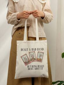 1 Pc The  Cat Version Pattern Tote Bag Shoulder Bag For Travel Daily Commute Women's Reusable Shopping Bag, Best Gift For Her,  Folding Shoulder Bag Summer Beach Holiday Bag  Merch