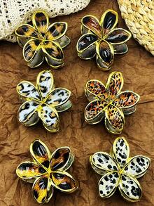 1 Stück/3 Stücke/6 Stücke Leoparden-Muster Bohemian ABS Kunststoff Haarklammern, schick für Strand, Reise, Party, Urlaub, Schulanfang, elegante Haarzubehör, elegante Haarklammern, Winterhaarklammer
