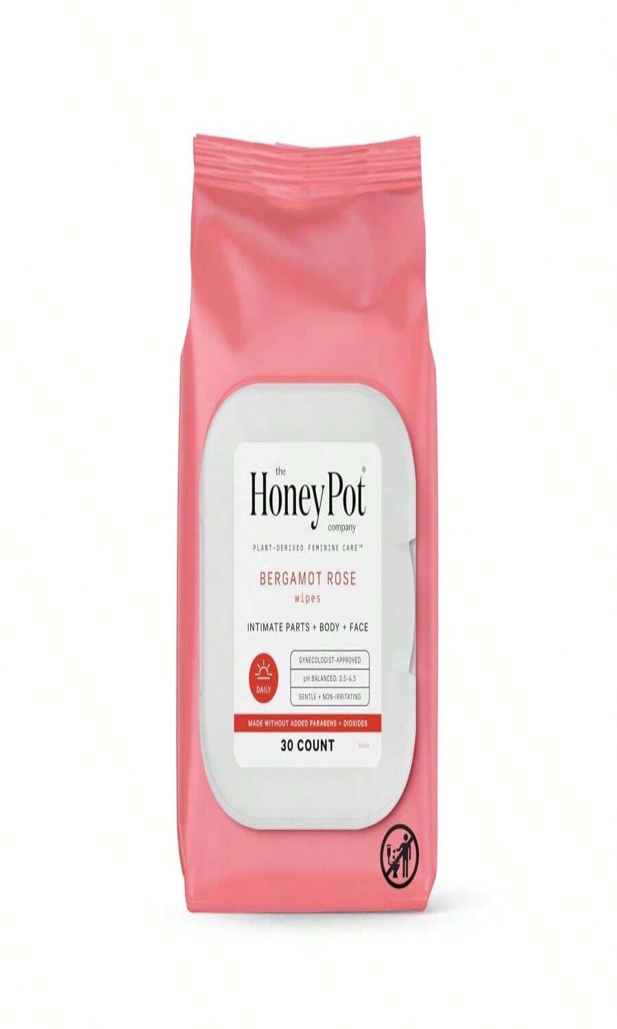 The Honey Pot Company - Feminine Wipes - Daily PH Balancing, Fragrance &Amp; Sulfate Free Wipes For Intimate Parts, Body, Or Face - Hygiene Products - Sensitive 30 Ct - MàuA - Xem 1