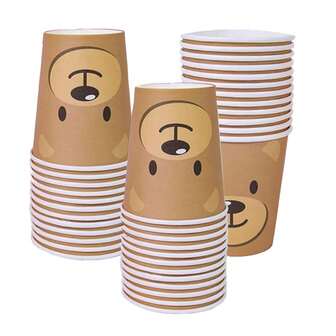 10/20/40pcs Brown Bear Birthday Party Cups - Teddy Bear First Birthday Decoration For BabyShower Wedding Birthday Party Decorations - Disposable Paper Cups Teddy Bear Theme Party Decorations Festive Tablewares