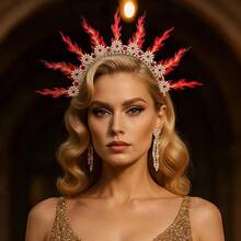 Flame Halo Crown Headpiece Spiked Fire Headband Greek Goddess Headpiece For Women Halloween Renaissance Costume