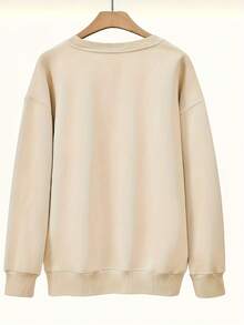 Plus Size, Plus-Size Women's Howdy Valentine Hoodie - Cowboy Boots With Red Bows And Heart Accents Print For Western Romance, Beige Country Charm, Casual Wear, Romantic Outfit, Westerninspired Fashion, Easy Care Clothing, Cozy Pullover, Oversized TopWomen's Valentine's Day Heart Print Sweatshirts,Women's Football Print Oversized Sweatshirts,Women's St. Patrick's Day Lucky Print SweatshirtsWomen's Valentine's Day Heart Print Sweatshirts,Women's Football Print Oversized Sweatshirts,Women's St. Patrick's Day Lucky Print Sweatshirts - Apricot - View 2