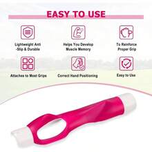 Grip Trainer Right Hand, Grip Trainer Club, Club Grips, Swing Trainer, Grip Kit - Lightweight Anti - Slip Training Aid, Corrects Hand Position Builds Muscle Clubs - 粉色 - 查看 6
