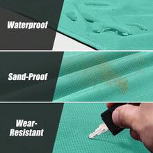 Beach Picnic Blanket, 43.3x 27.5 SandProof Waterproof Outdoor Pocket Blanket With Portable Bag, Foldable Lightweight Sand Beach 1 People Hiking, Camping, Travel, Blue - Light Green + 27.5" X 43.3"(1 People) - View 4
