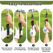 Clip - On Grip Trainer, Swing Training Aid Improving Proper Hand Positioning - ĐEN + CAM ĐỎ - Xem 5