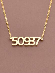 Collar con número grabado personalizado - Regalo de joyería personalizado, diseño de cadena minimalista en tono dorado, regalo de cumpleaños, Navidad, Día de San Valentín, regalo de temporada, accesorio diario, elegante clásico, artesanía de lujo