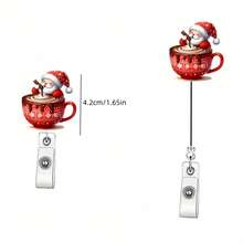 2 pièces/set Porte-badge rétractable de Noël avec cordon, porte-carte d'identité avec étiquette de nom de fête, convient pour les infirmières, les employés de bureau, les enseignants et les étudiants