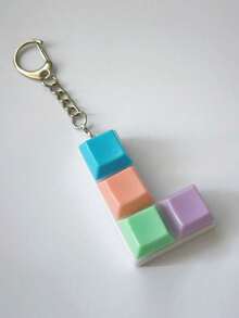 1 pieza Llavero antiestrés, diseño de tecla de teclado, juguete antiestrés para adultos, anillo para presionar con los dedos, herramienta calmante, enfoque y relajación - Multicolor - Ver 7