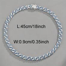 Miami Cuban Chain 9MM Iced Necklace Gift For Men And Women - 粉色 - 查看 8