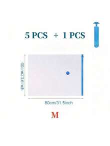 Oversized Vacuum Transparent High-Quality Storage Compression Bags, Suitable For Travel Essentials, Clothes, Bedding, Blankets, And Other Portable Storage Bags. Manual Vacuum Pump Compression Bag Set, No Electricity Required, Reduces Space Usage. - Blue - View 15