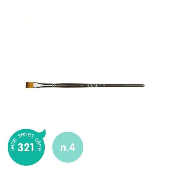 Milan Flat Synthetic Hair Brush Series 321 No. 4