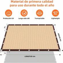 Malla Sombreadora, Toldo Rectangular, Lonas para Exteriores, Sombra Toldo para Jardin, 98 Sombra Exterior, Polietileno Alta Densidad para Patio Jardn, Piscina y Actividades al Aire Libre Negro, 4*6 - Beige + 4*6 - Ver 6