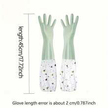 3 Pairs Of PVC Dishwashing Gloves Home And Kitchen Use, Household, Elastic Cuffs, Suitable Toilet And Yard Cleaning, Practical PVC Gloves - S - Xem 3