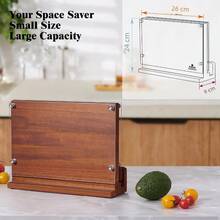 Magnetic Knife Block With Acrylic Shield 26 * 24 Cm Double Side Kitchen Knife Holder Without Knives Acacia Wood Universal Knife Storage Organizer With Powerful Magnet For Kitchen Counter - Wood - View 5
