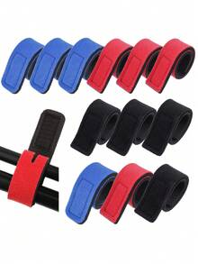 3pcs/Set Fishing Rod Straps, Multi-Color Nylon Elastic Bands, Adjustable Hook Buckle, Durable Grip For Outdoor Fishing Equipment, Fishing Rod Holder, Suitable For Casting And Fly Fishing Rod Fishing Accessories